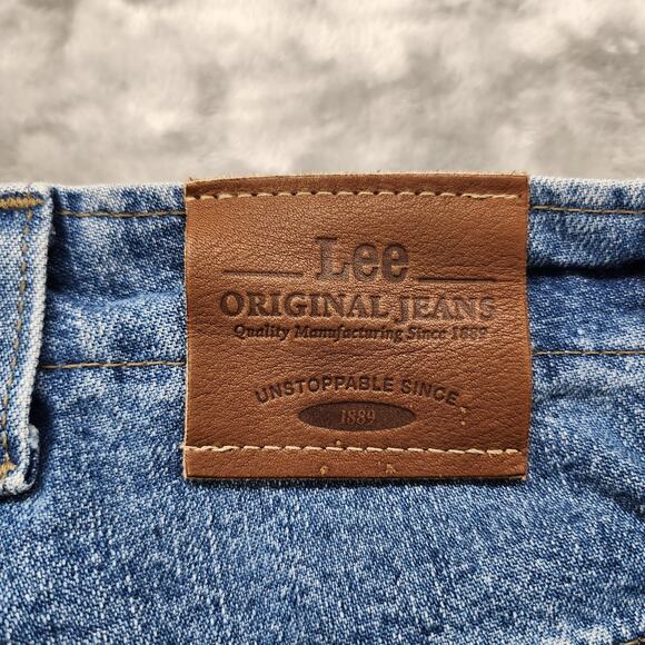 Vintage Lee Jeans Womens 20W Blue High Rise Tapered Leg Elastic Waist Mom Baggy - Picture 5 of 12